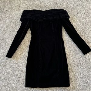 Vintage velvet off the shoulder black dress. “Rampage” brand. Size 5.